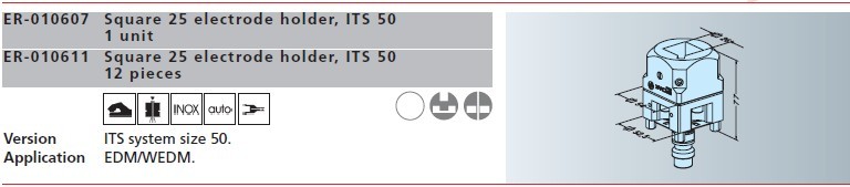ER-010607 er-010611 erowa方形25电极夹头
