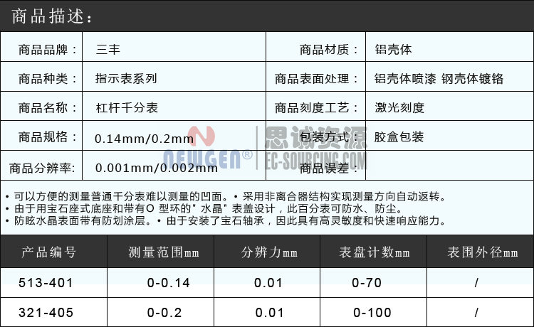 千分表