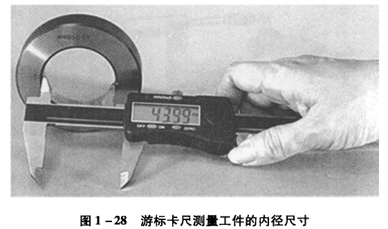游标卡尺测量工件的内径尺寸 游标卡尺