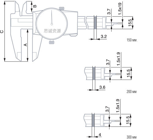 瑞士TESA CCMA-M型 带表卡尺