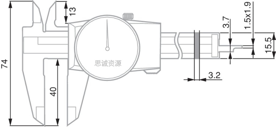 瑞士TESA ETALON 125型 带表卡尺