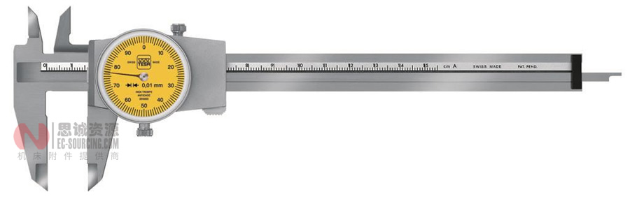 瑞士TESA CCMA-M, 0.01mm带表卡尺