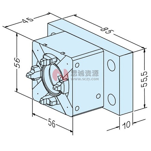 ER-008186 EROWA 卡盘50 RSA 带底板10×55.5×85图2