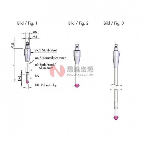 波龙探针D6 x 100mm 陶瓷杆红宝石针 (For TC50)  ECP03.8000-010.100.06图3