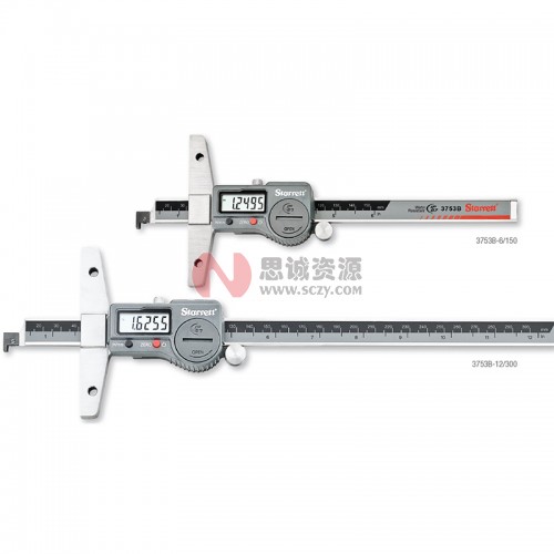 施泰力/Starrett 3753A/3753B系列数显深度规0-12″/0-300MM